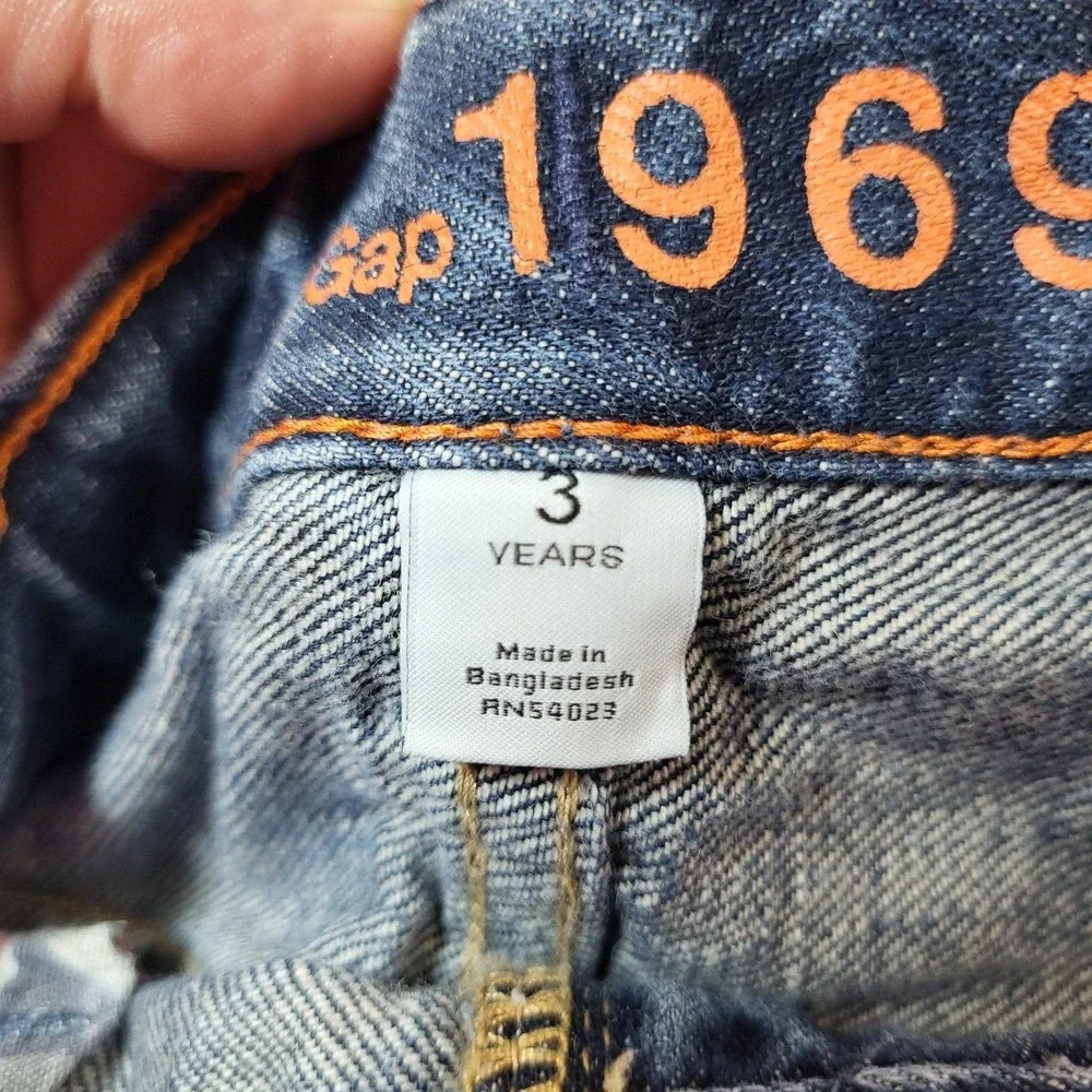 Baby Gap 1969‎ Boys 5 Pocket Union Jack Blue Jean England Patch 3 Year *FLAW